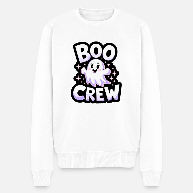 Süßes Gespenst – Boo Crew - Männer Premium Bio Pullover - Weiß