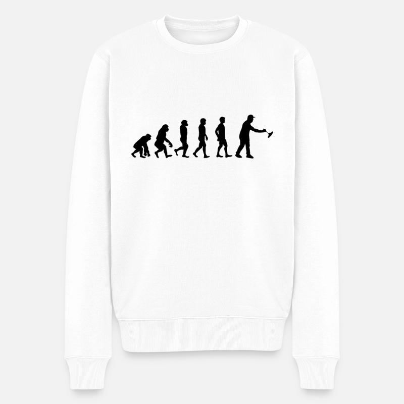 Eisstockschießen Stockschießen Evolution - Männer Premium Bio Pullover - Weiß