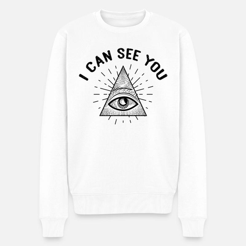 allsehende auge illuminaten illuminati freimauer - Männer Premium Bio Pullover - Weiß