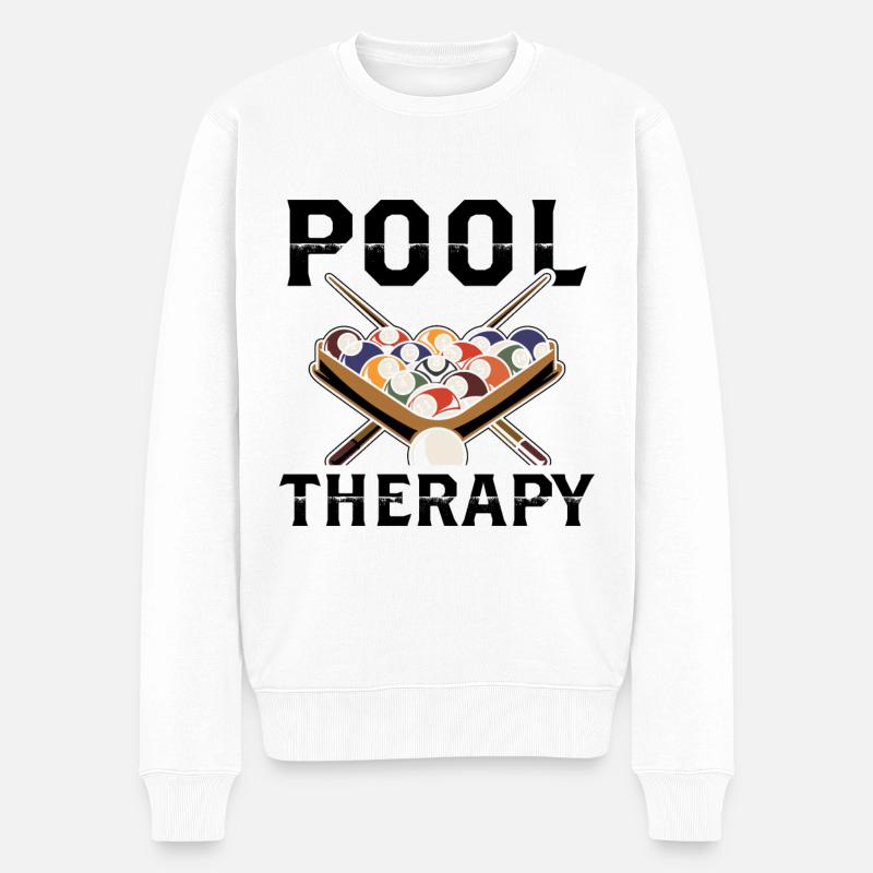 Pool Therapy Pool Billardspieler - Männer Premium Bio Pullover - Weiß