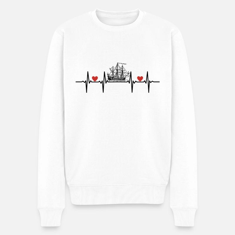 Bateaux Bateaux Yacht Yachts Capitaine Capitaine Navires - Pull Premium bio Homme - blanc