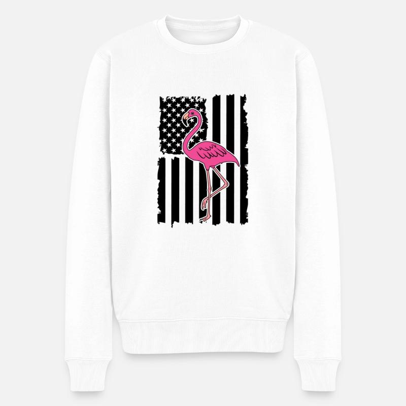 Flamingo Pink Flamingo Flamingo Geschenk - Männer Premium Bio Pullover - Weiß