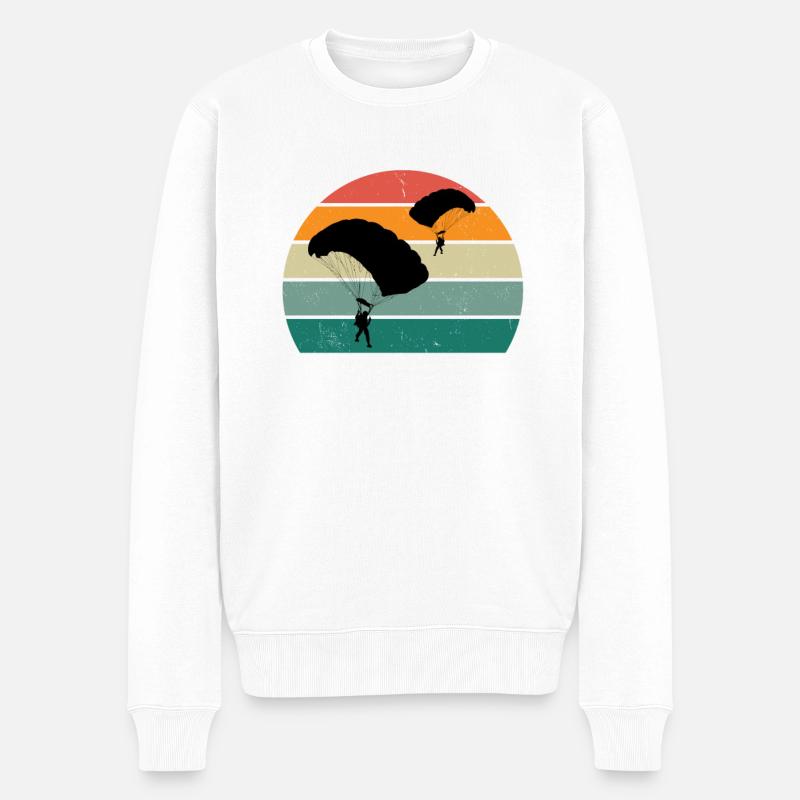 Parachutistes parachutistes parachutés - Pull Premium bio Homme - blanc