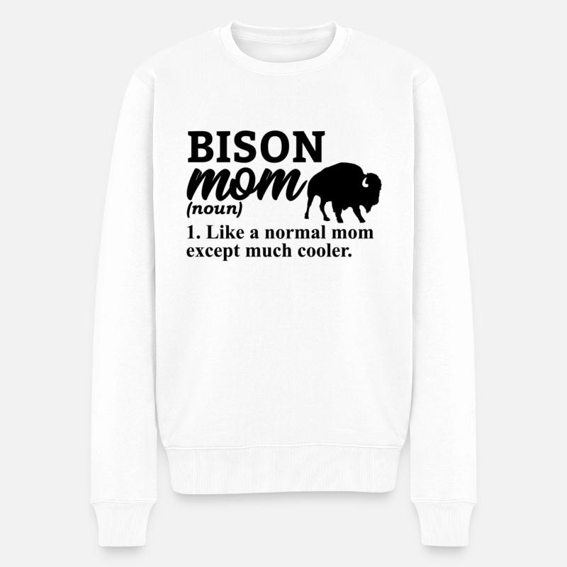 Bison Büffel Wasserbüffel Nationalpark - Männer Premium Bio Pullover - Weiß