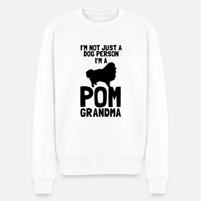 Spitz Pomeranian Zwergspitz Chien - Pull Premium bio Homme - blanc