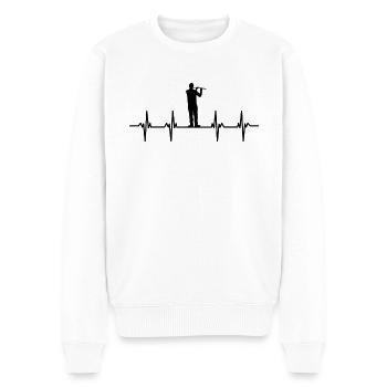 Flûte Flûte Flûte Flûtiste Joueur de Flûte Flûte Flûte - Pull Premium bio Homme - blanc - Devant - Thijin (182cm)