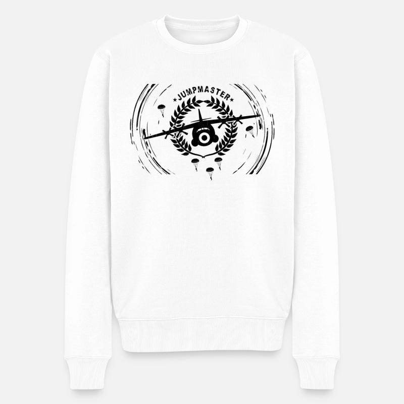 Avion Jumpmaster parachutiste - Pull Premium bio Homme - blanc