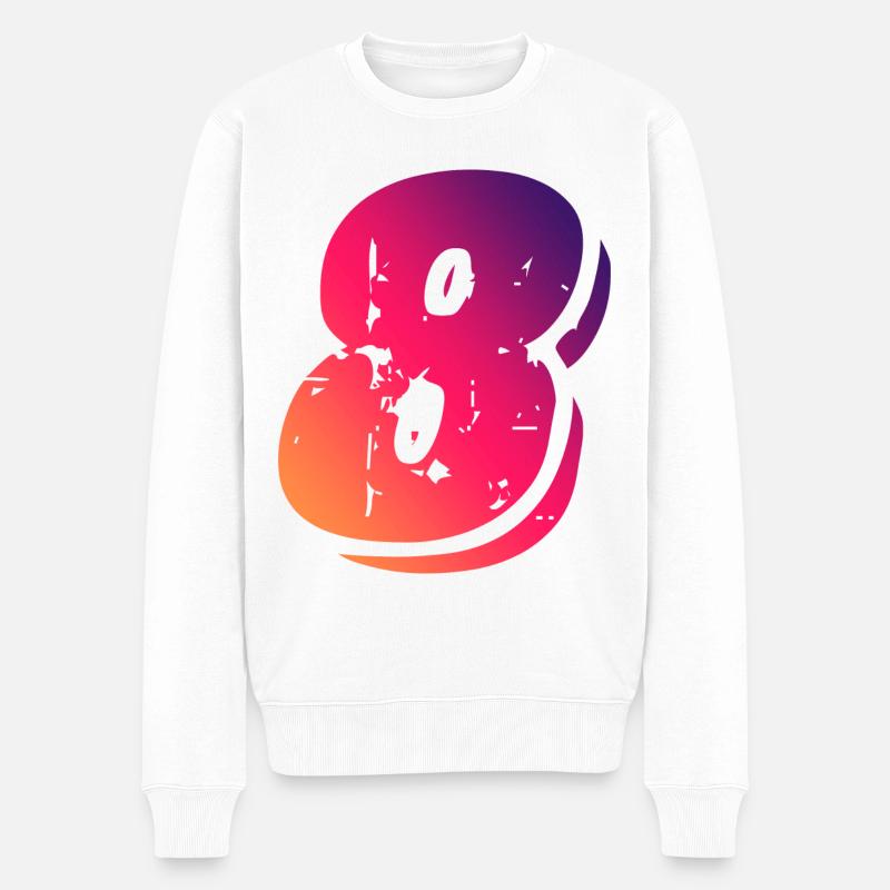 8 Zahl Symbol - Männer Premium Bio Pullover - Weiß