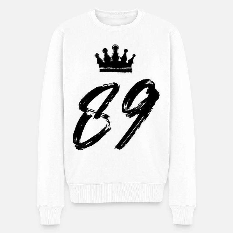 89 Couronne de numéros - Pull Premium bio Homme - blanc
