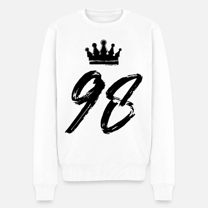98 Couronne numérique - Pull Premium bio Homme - blanc