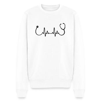 Heilen Helfen Heilung Gesundheit Krankenschwester - Männer Premium Bio Pullover - Weiß - Vorne - Thijin (182cm)