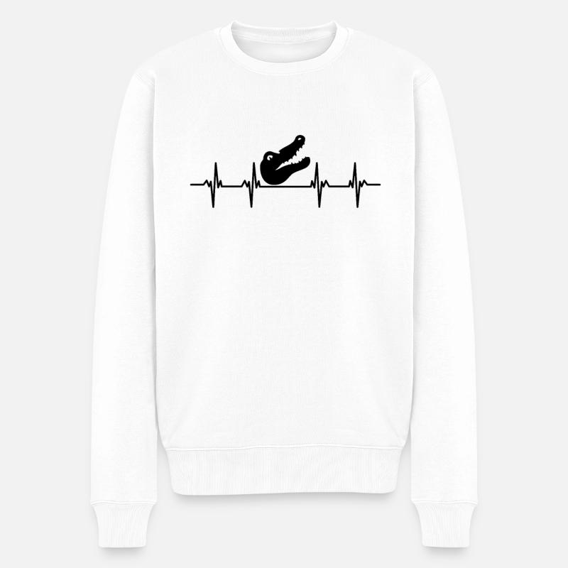 Alligator Alligatoren Reptilien Kayman Krokodil - Männer Premium Bio Pullover - Weiß