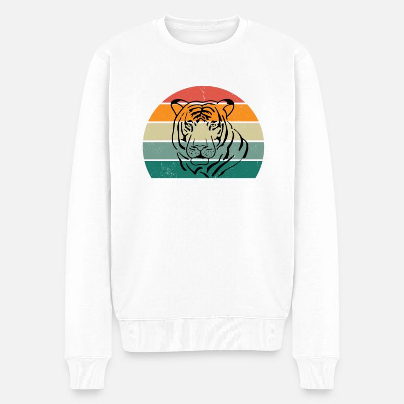 amurtiger tigerkäfig großkatze katze asien tiger - Männer Premium Bio Pullover - Weiß