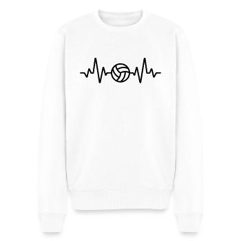 Volleyballerin Schmetterball Volley Volleyball - Männer Premium Bio Pullover - Weiß - Vorne - Thijin (182cm)