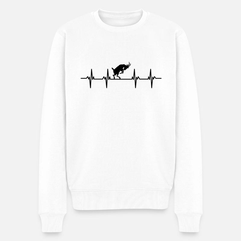 chevreau chevreau gémit chèvre - Pull Premium bio Homme - blanc