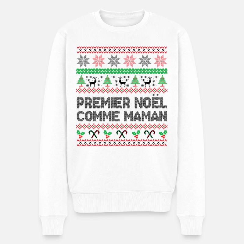 Premier Noël Comme maman - Pull Premium bio Homme - blanc