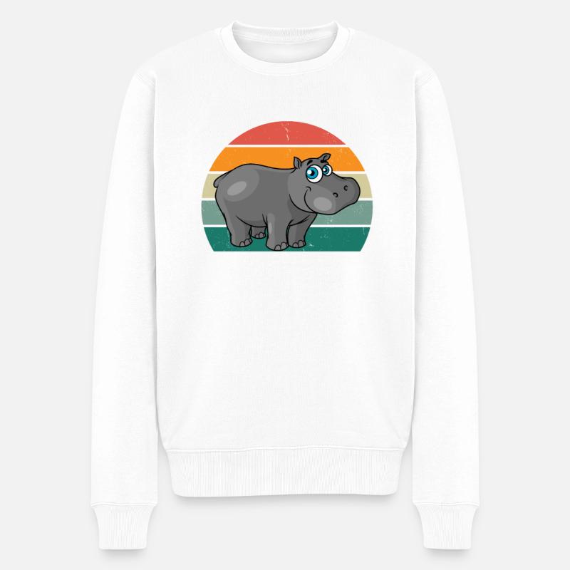 Nilpferd Nil Flusspferd Flusspferde Zwergnilpferd - Männer Premium Bio Pullover - Weiß