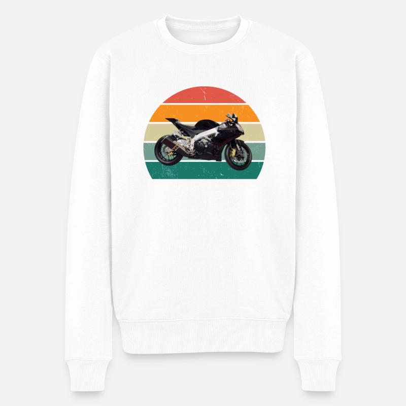 Motorräder Motorroller Motorradfahrer Motorrad - Männer Premium Bio Pullover - Weiß