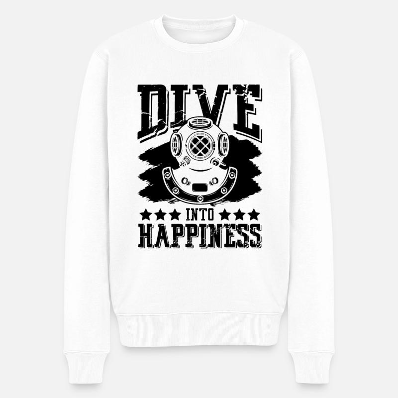 Plongeurs Plongée Chance - Pull Premium bio Homme - blanc