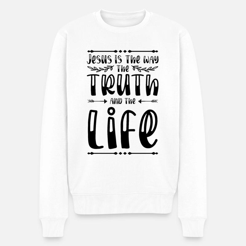 Bibel spruch psalm - Männer Premium Bio Pullover - Weiß