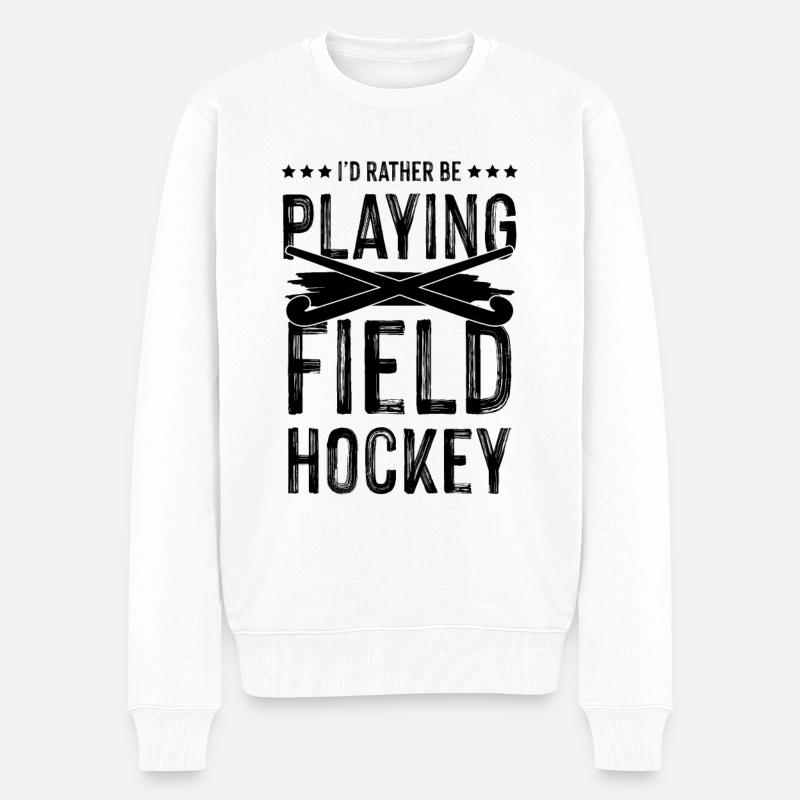 Jouer au hockey de terrain - Pull Premium bio Homme - blanc