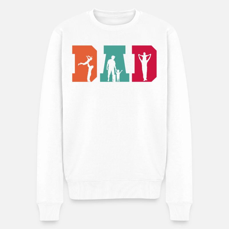 Père, papa, fête des pères, - Pull Premium bio Homme - blanc