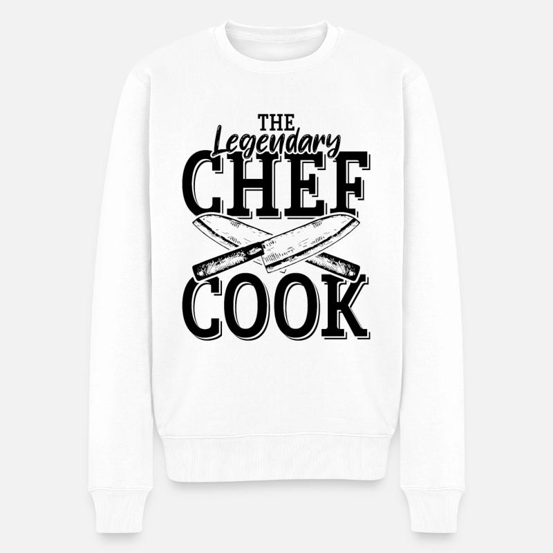 chefkoch koch kochen spruch - Männer Premium Bio Pullover - Weiß