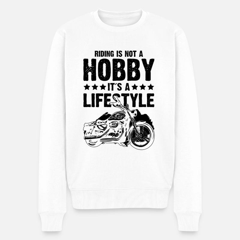 Motorrad Lifestyle - Männer Premium Bio Pullover - Weiß
