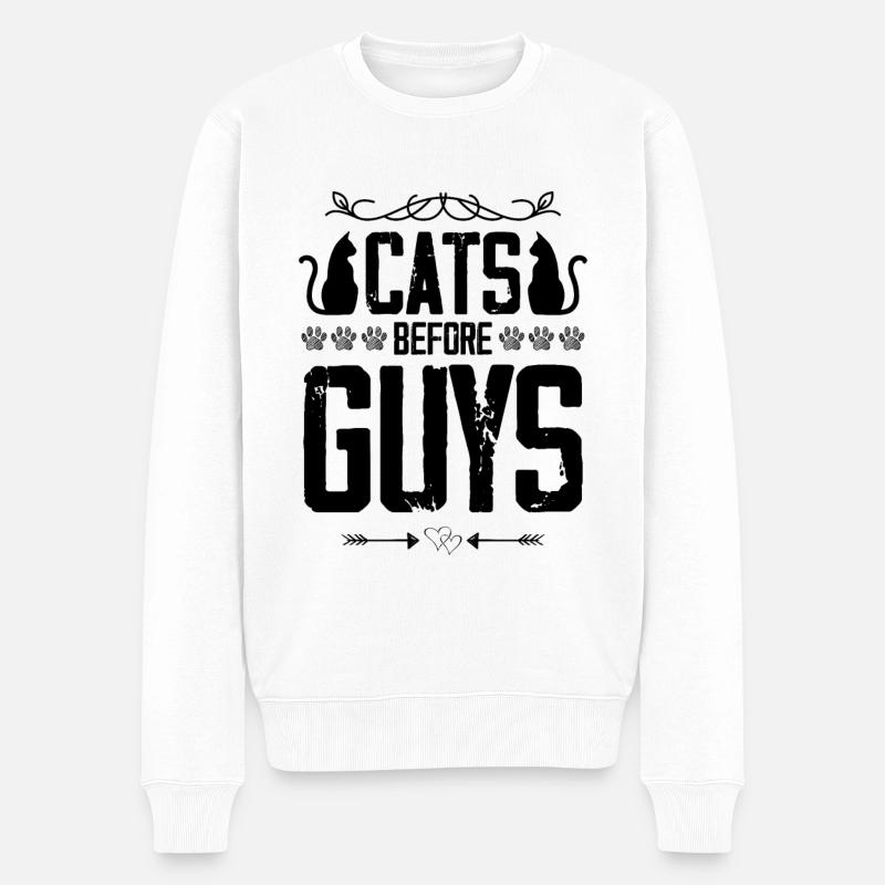 chat chats - Pull Premium bio Homme - blanc
