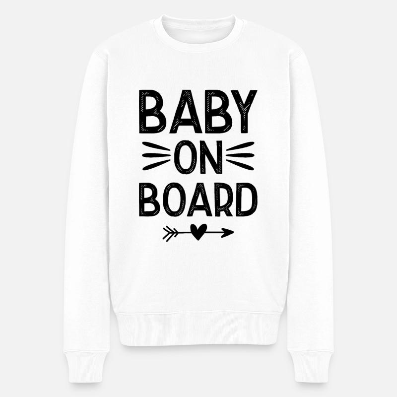Baby on Board - Pull Premium bio Homme - blanc