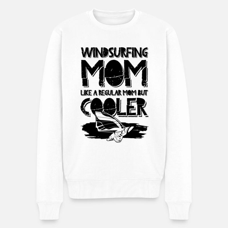 Windsurfing mama - Männer Premium Bio Pullover - Weiß