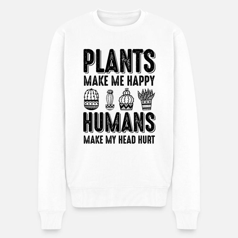 Gärtnerei Pflanzen witziger spruch - Männer Premium Bio Pullover - Weiß