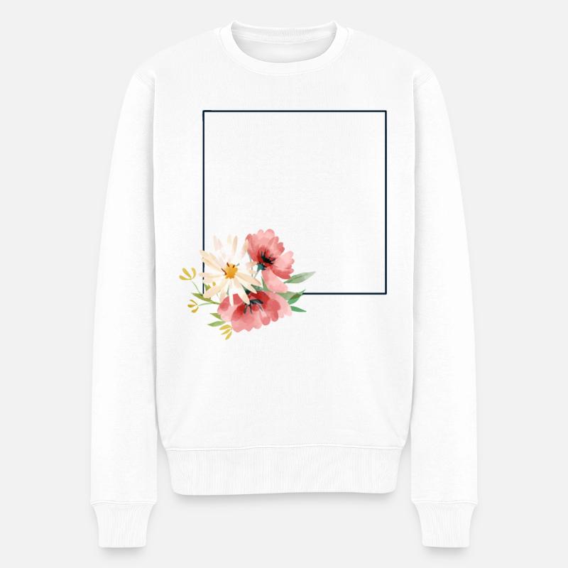 Fleurs - Pull Premium bio Homme - blanc