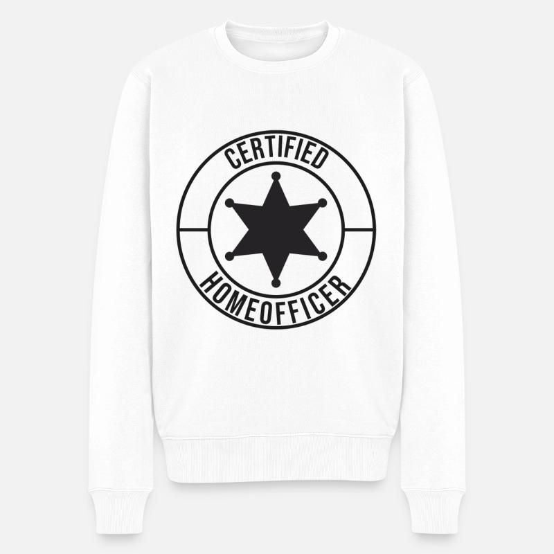 Certified Homeofficer Homeoffice Büro Job Arbeit - Männer Premium Bio Pullover - Weiß