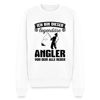 Angeln Fischfang Angler Sportfischer Geschenk - Männer Premium Bio Pullover - Weiß - Vorne - Thijin (182cm)