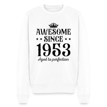 70 Jahre 1953 Jahrgang 70er 70. Geburtstag - Männer Premium Bio Pullover - Weiß - Vorne - Thijin (182cm)