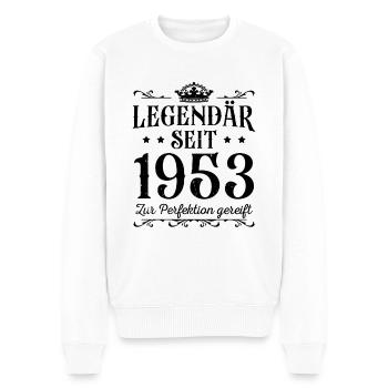 70. Geburtstag 1953 Jahrgang 70er - Männer Premium Bio Pullover - Weiß - Vorne - Thijin (182cm)