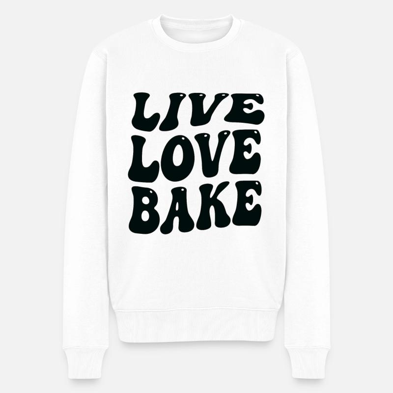 Live Love Bake - Pull Premium bio Homme - blanc