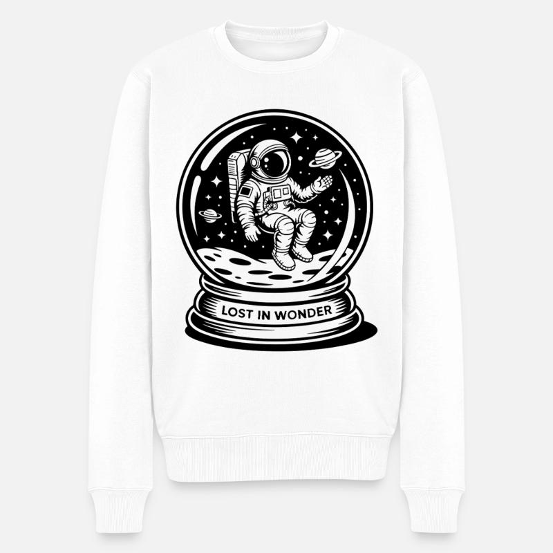 Lost in Wonder - Männer Premium Bio Pullover - Weiß