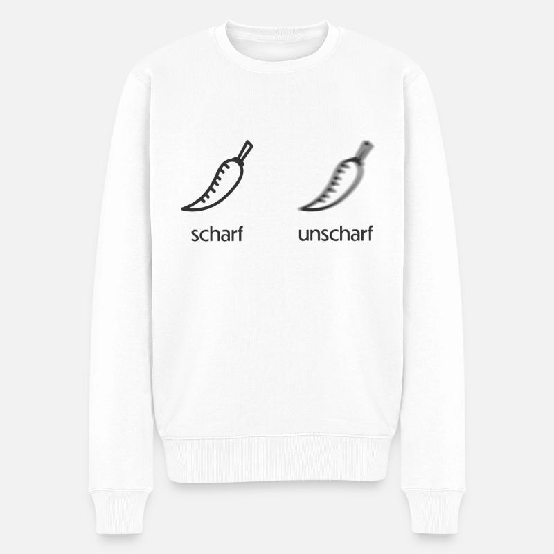 Piment chaud défocalisé - Pull Premium bio Homme - blanc