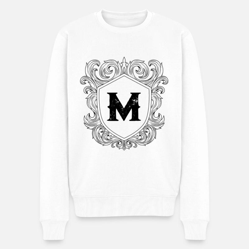 Armoiries de la lettre M - Pull Premium bio Homme - blanc