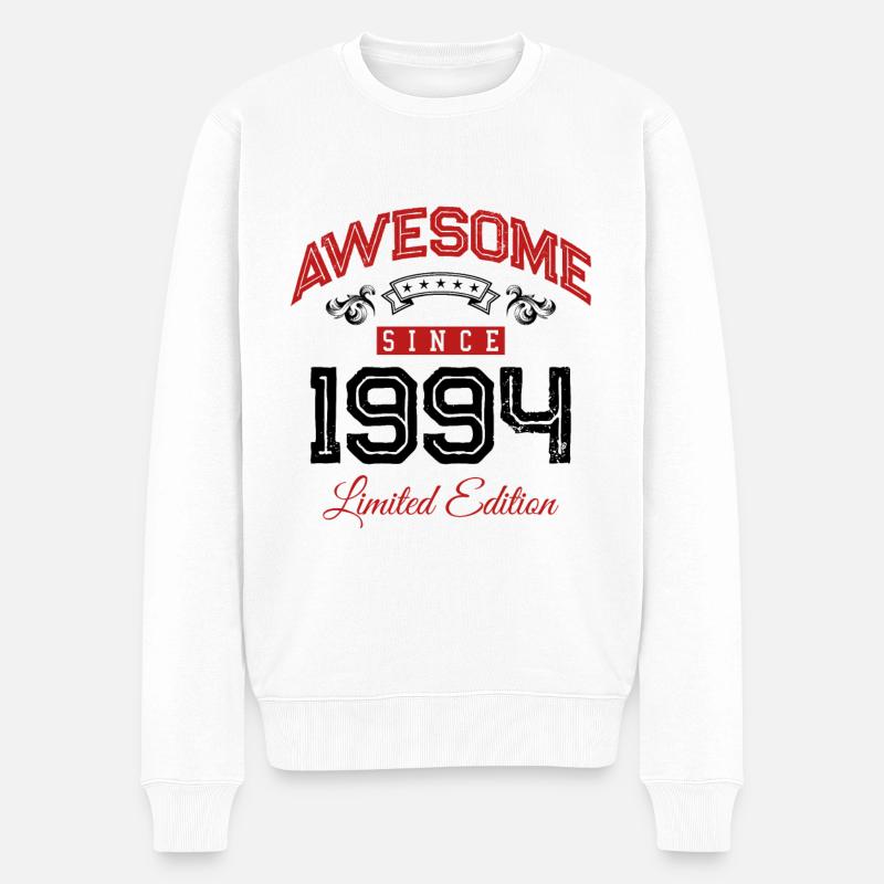 1994 awesome since - Männer Premium Bio Pullover - Weiß