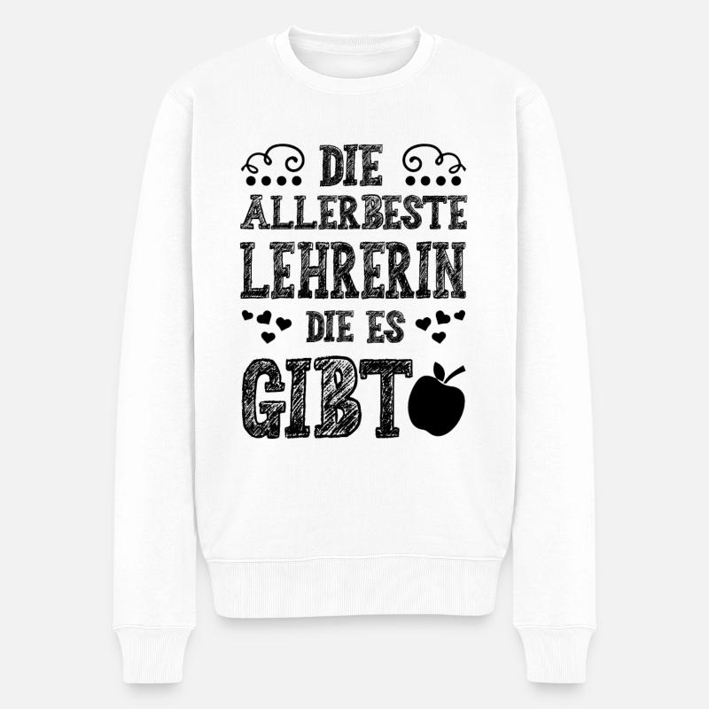 Allerbeste Lehrerin - Männer Premium Bio Pullover - Weiß