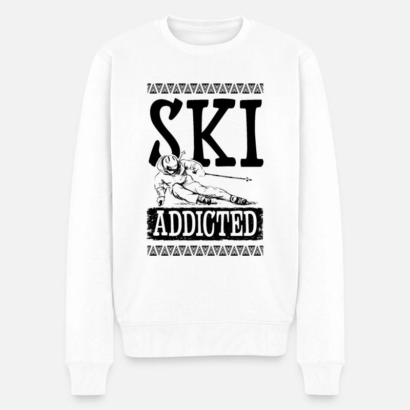 Accro au ski - Pull Premium bio Homme - blanc