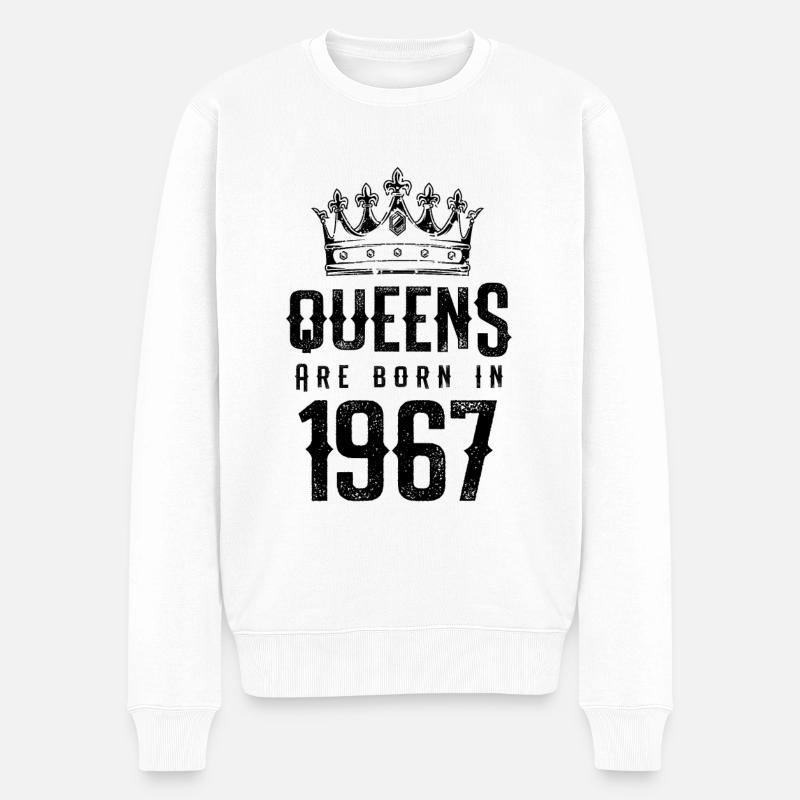 born in 1967 - Männer Premium Bio Pullover - Weiß