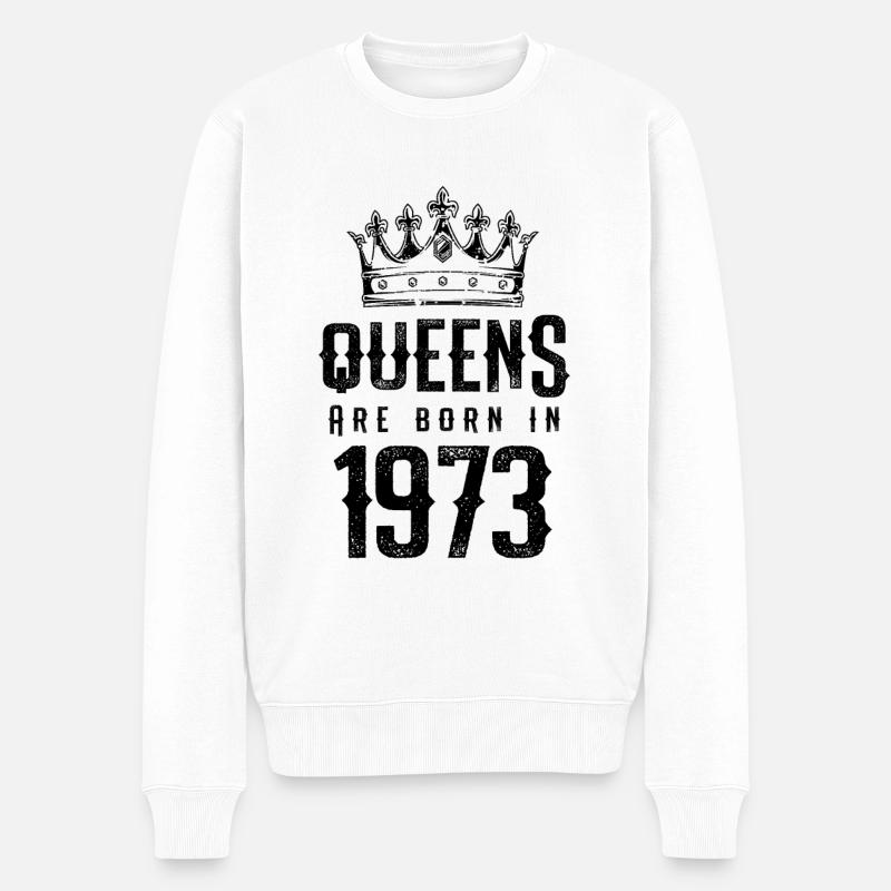 born in 1973 - Männer Premium Bio Pullover - Weiß