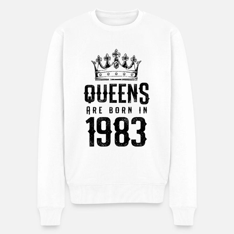 born in 1983 - Männer Premium Bio Pullover - Weiß