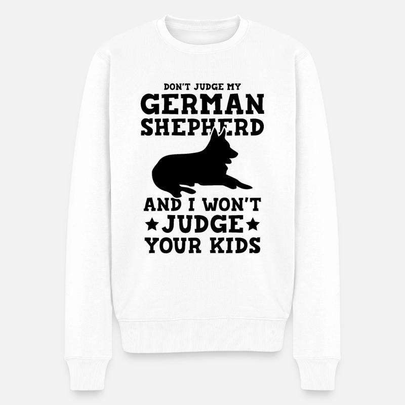 deutscher schäferhund - Männer Premium Bio Pullover - Weiß