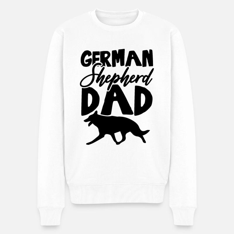 deutscher schäferhund papa - Männer Premium Bio Pullover - Weiß