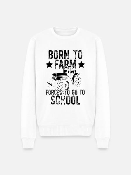 born to farm school - Men's Premium Organic Jumper - white
